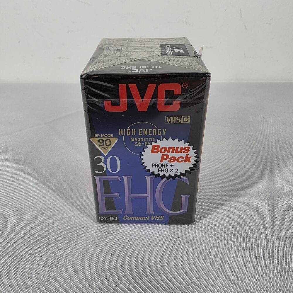JVC VHS-C 3-Pack TC-30EHG 30/90 Min Hi-Fi Tapes PROHF + EHG X 2 New Sealed - Picture 3 of 7